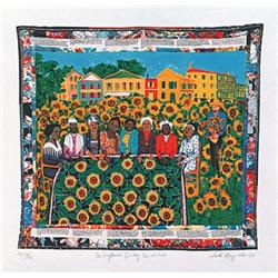 Faith Ringgold, Sunflower's Quilting Bee at Arles, Silkscreen