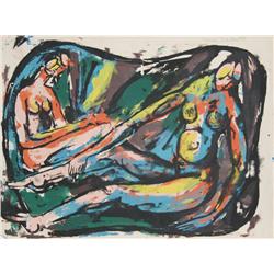 Mike Zahratka, Two Nudes, Silkscreen