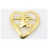 Chanel Vintage Gold-tone CC Heart Brooch