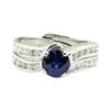 Image 2 : 1.59 ctw Round Brilliant Blue Sapphire And Diamond Ring - 14KT White Gold