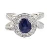 Image 2 : 2.69 ctw Sapphire and Diamond Ring - 18KT White Gold