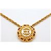 Image 2 : Christian Dior Gold-tone Round Logo Pendant Necklace
