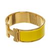 Image 4 : Hermes Yellow Wide Clic Clac Bracelet