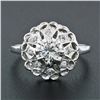 Image 2 : Vintage 14k White Gold 0.70 ctw Round Diamond Open Platter Cluster Cocktail Ring