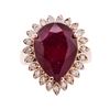 Image 2 : 9.44 ctw Ruby And Diamond Ring - 14KT Rose Gold