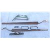 Image 1 : Buck Saw (Green Handle), 6' & 7' Pit Saw, Axe Head, Record SS Planer & 2 Antique Draw Knives w Wood 