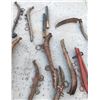 Image 4 : Body Scythe, Single Handed Scythe, Hoe, Leather Beater Sticks and Various Wooden Harnesses