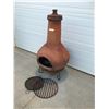 Image 5 : Huge Clay Chiminea w Metal Base, lid & 2 Screens (sm crack at bottom of opening)