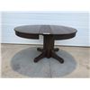 Image 1 : Wood Pedestal Table w Leaf