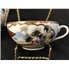 Image 3 : Beautiful Hand Painted Japanese Teapot, Cream & Sugar Bowls w lids, Teacups w Saucers (chip on 1 tea