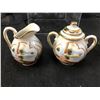 Image 5 : Beautiful Hand Painted Japanese Teapot, Cream & Sugar Bowls w lids, Teacups w Saucers (chip on 1 tea