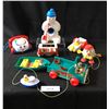 Image 1 : Fisher Price Classic Chatter Telephone, Humpty Dumpty, Mini Bus, Little People Green Jeep Truck, Boa