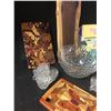 Image 2 : 2 Butterfly Wood Cutting Boards, Lg Charcuterie/Cutting Board, Desert Cups, Crystal Punch Bowl/Cups