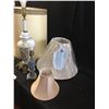 Image 4 : Brass & Glass Lamp, Wedgewood Inspired Lamp & 4 Lamp Shades