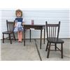 Image 1 : Wendy Walker Doll & Children's Wood Table & Two Chairs