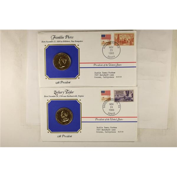 2 FIRST DAY COVERS WITH PRESIDENTIAL ROUNDS &