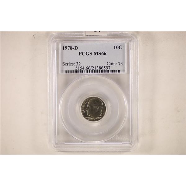 1978-D ROOSEVELT DIME PCGS MS66
