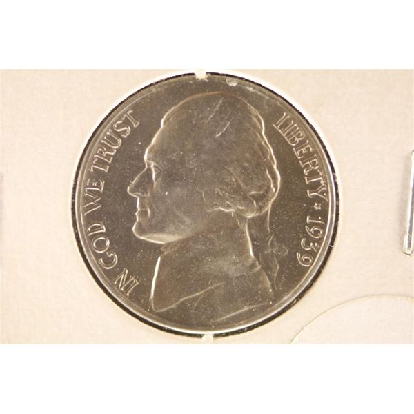 1939-D JEFFERSON NICKEL BRILLIANT UNC