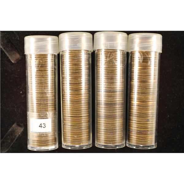 4 SOLID DATE ROLLS OF LINCOLN WHEAT CENTS: