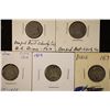 Image 1 : 5-CAPPED BUST DIMES: 3 NO DATE, 1824 HOLED & 1834