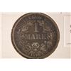 Image 1 : 1910-A GERMAN SILVER 1 MARK .1596 OZ. ASW