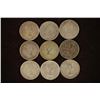 Image 2 : 9 ASSORTED SILVER CANADA 10 CENTS:1940-1965