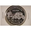 Image 1 : 1 TROY OZ .999 FINE SILVER PROOF ROUND STAGECOACH