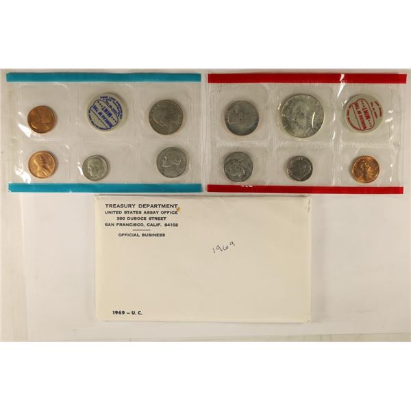 1969 US MINT SET (UNC) P/D/S (WITH ENVELOPE)