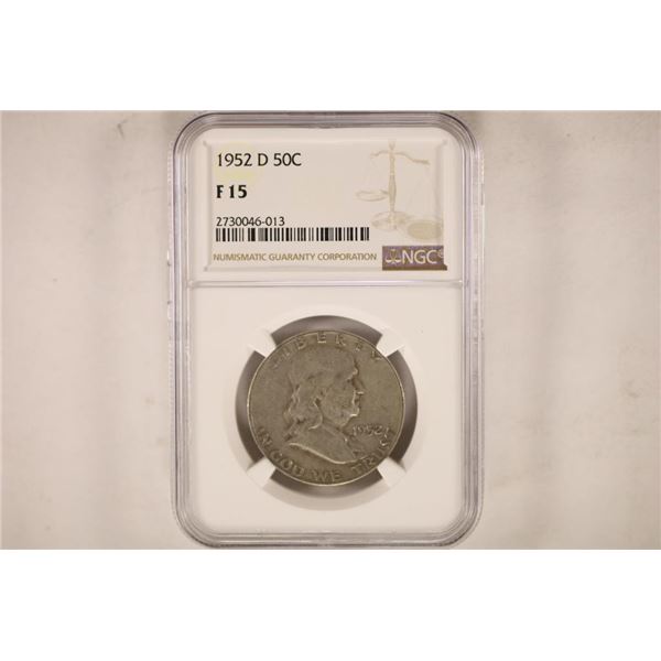 1952-D FRANKLIN HALF DOLLAR NGC F15