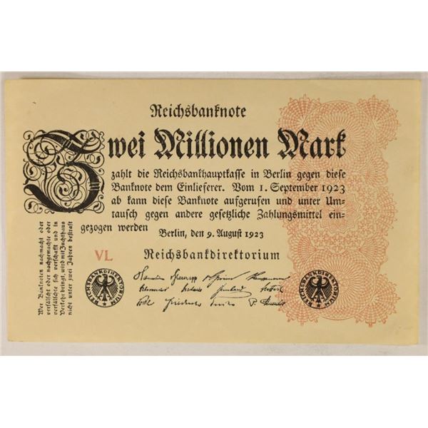 1923 GERMAN MILLION MARK CRISP UNC BILL