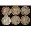 Image 1 : 6 ASSORTED 1930'S MERCURY DIMES