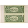 Image 2 : 2-1957 $1 US SILVER CERTIFICATE BLUE SEALS