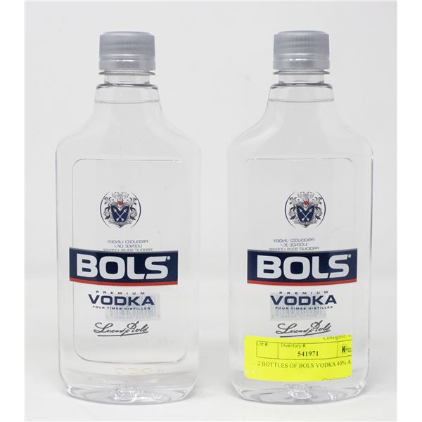 2 BOTTLES OF BOLS VODKA 40% ALC