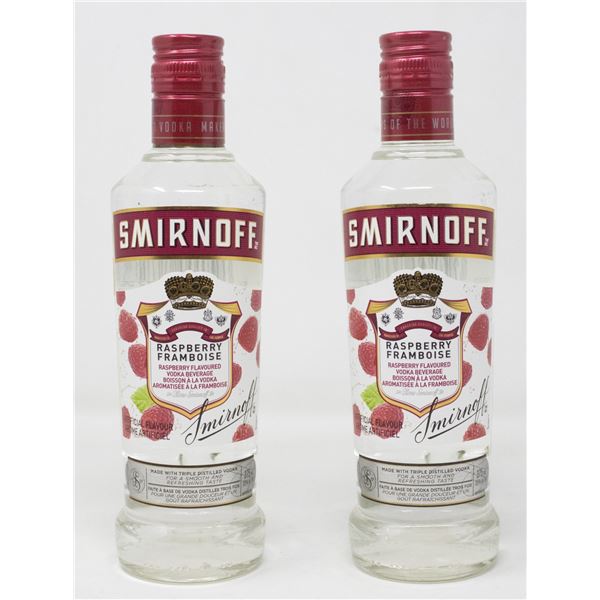 2 BOTTLES OF SMIRNOFF RASPBERRY FLAVOURED VODKA