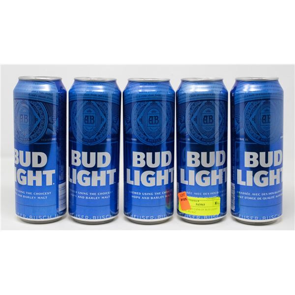 5 KING SIZE CANS OF BUD LIGHT 740ML 4 ALC 5 KING SIZE CANS OF BUD LIGHT 740ML 4 ALC