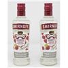 2 BOTTLES OF SMIRNOFF RASPBERRY FLAVOURED VODKA