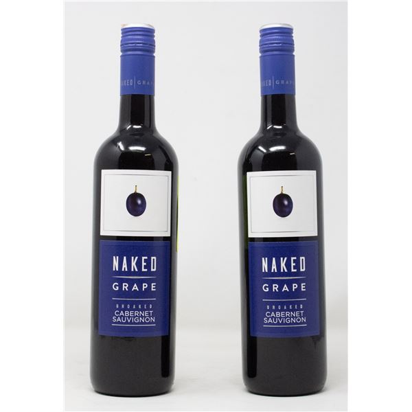 2 BOTTLES OF NAKED GRAPE UNOAKED CABERNET