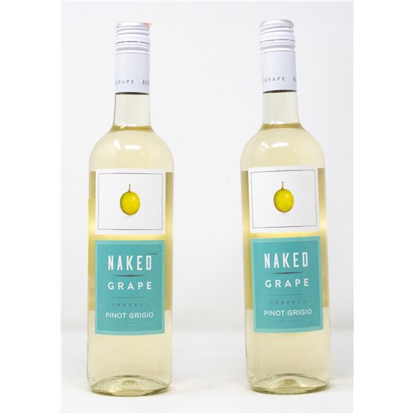 2 BOTTLES OF NAKED GRAPE UNOAKED PINOT GRIGIO