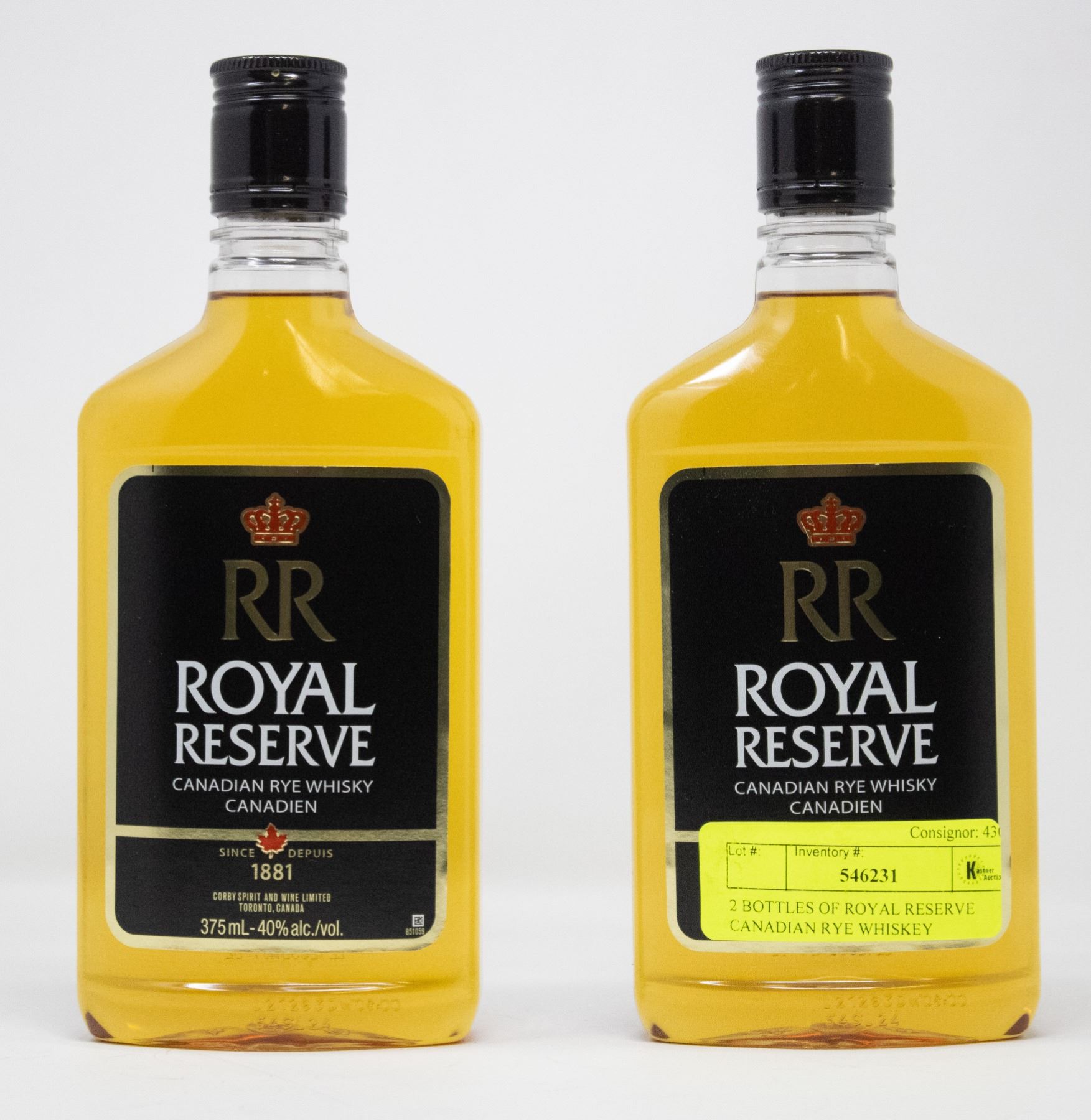 2 BOTTLES OF ROYAL RESERVE CANADIAN RYE WHISKEY