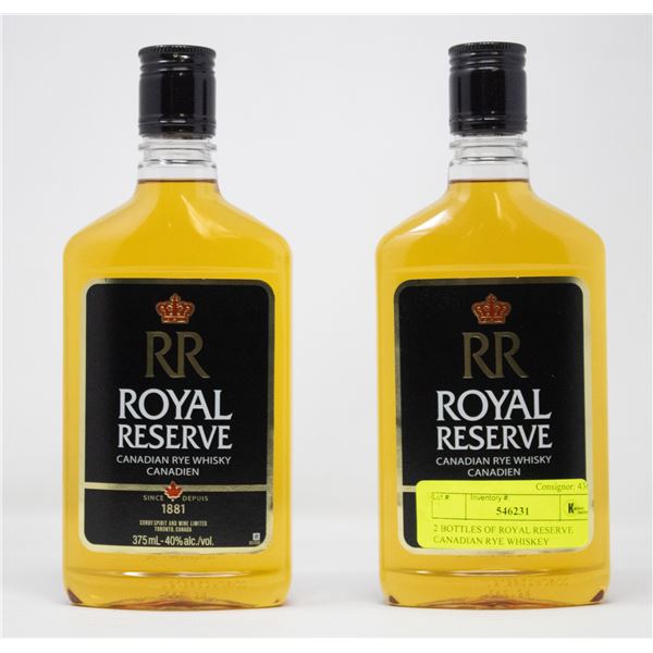 2 BOTTLES OF ROYAL RESERVE CANADIAN RYE WHISKEY