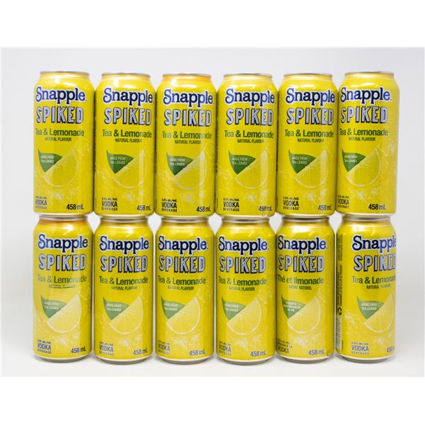 12 PACK OF SNAPPLE SPIKED TEA & LEMONADE 458ML