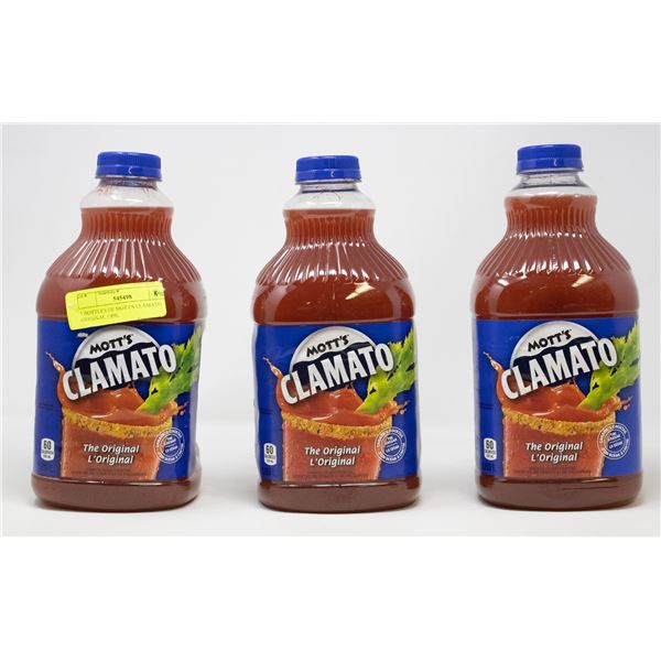 3 BOTTLES OF MOTT'S CLAMATO ORIGINAL 1.89L