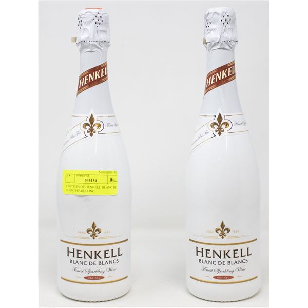 2 BOTTLES OF HENKELL BLANC DE BLANCS SPARKLING