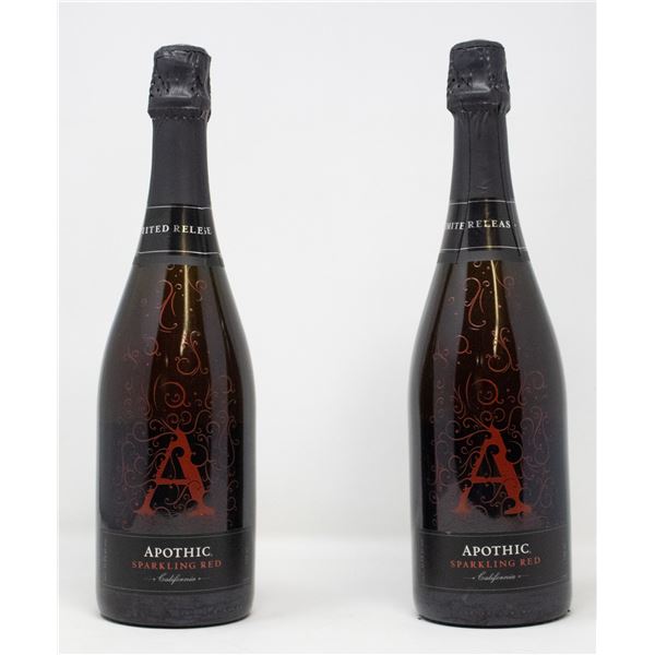 2 BOTTLES OF APOTHIC SPARKLING RED WINE