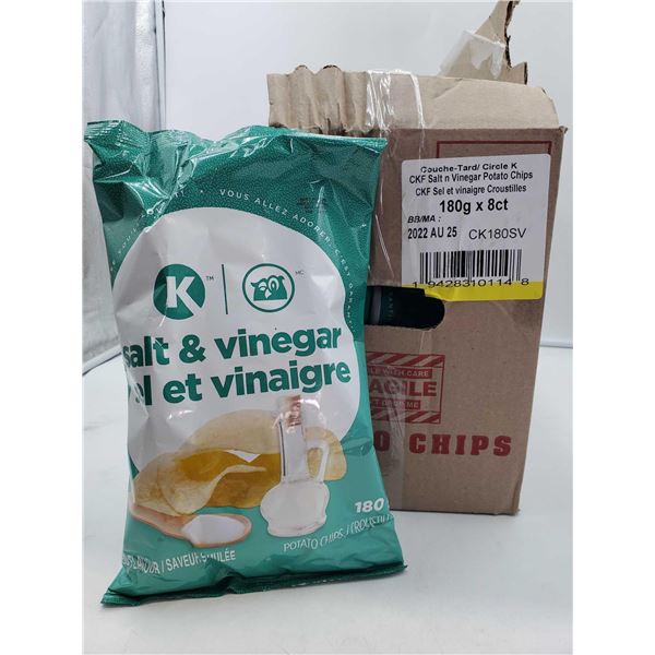 Circle K Salt & Vinegar Potato Chips (8 x 180g)