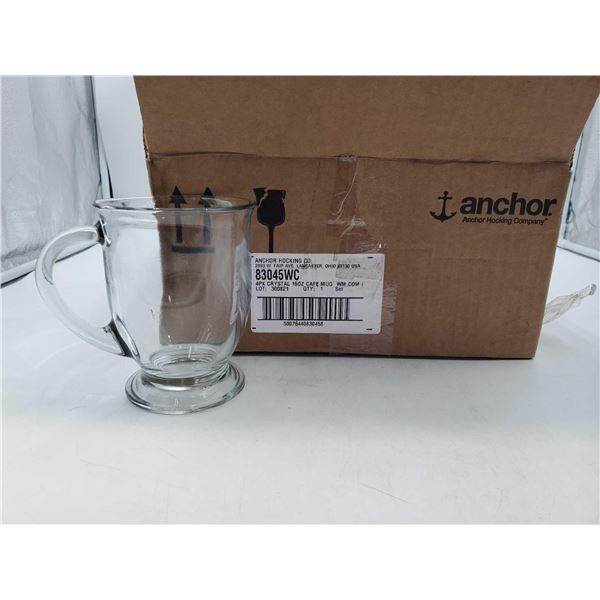 Anchor and Hocking Crystal 16oz Cafe Mug (4ct)