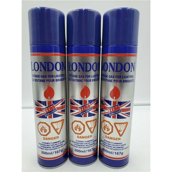 London Butane Gas for Lighters (3 x 300ml)