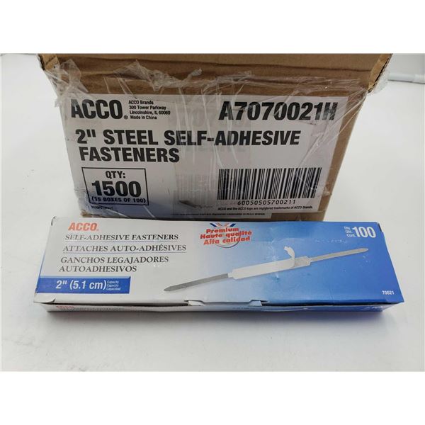 Acco 2in Steel Self-Adhesive Fasteners (1500ct)