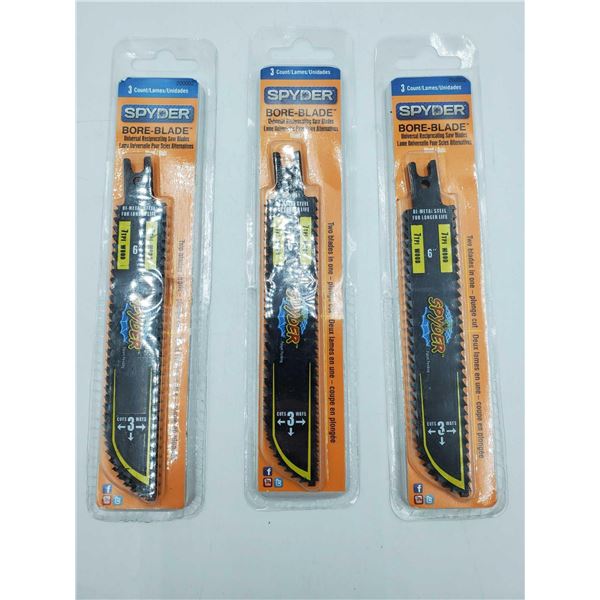 Spyder Bore-Blade Universal Wood Reciprocating Saw Blades (3 x 6in)