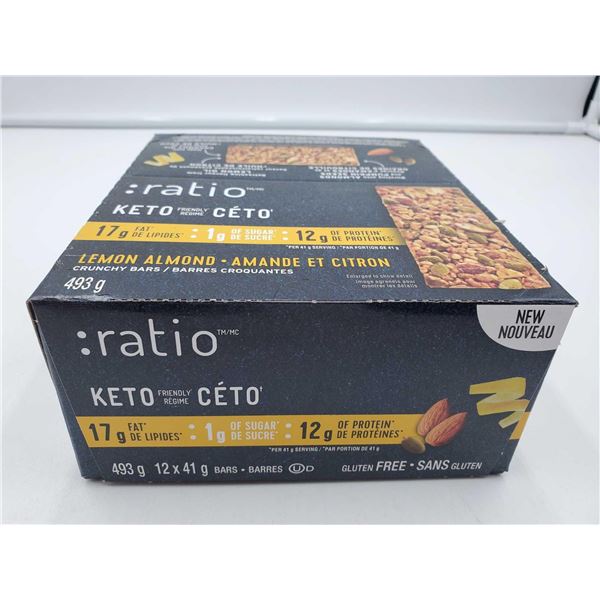 Ratio Keto Friendly Lemon Almond Crunchy Bars (12 x 41g)